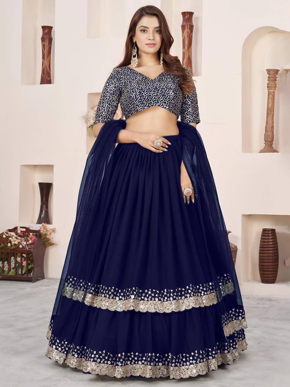 Anchal vol 2 Georgette Blue Lehenga choli manufacturers in Surat